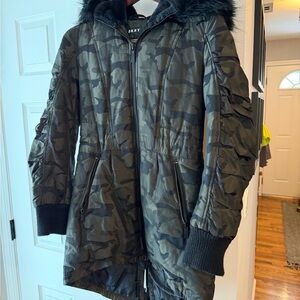 DKNY Black and Brown Camouflage Jacket